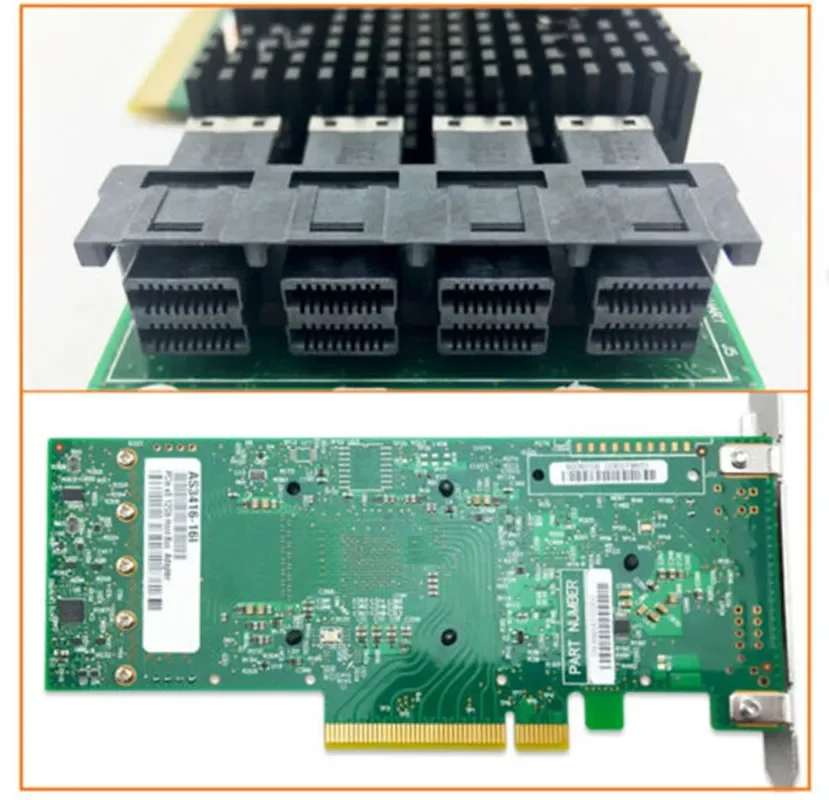 Imagem -03 - Hba Cabo Sata 12 Gbps Pcie 16 Portas Jbod x Sff8643 Lsi43016i