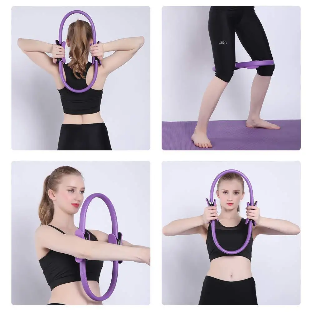 38cm Yoga Fitness Pilates Ring Women Girls Circle Magic Dual Exercise Home Gym Workout Sports Lose Weight Body Resistance 6Color