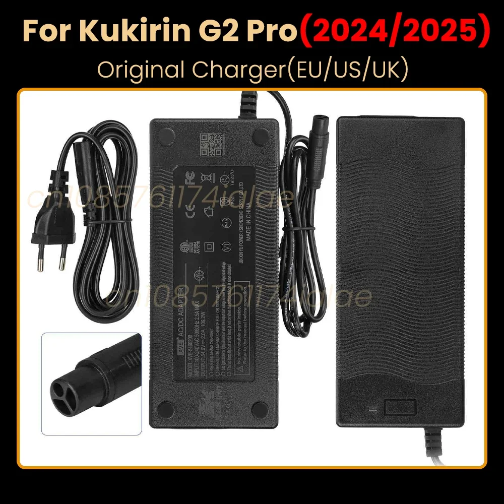 

Original 3 Hole CQ Head Charger For New Model Kukirin G2 Pro 2024 2025 Power Adapter 54.6V 2A Electric Scooter Fast Charging