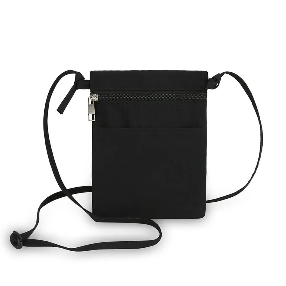 Minimalist Portable Cell Phone Bag Solid Color Nylon Fabric Phone Purse Thin Strap Lightweight Shoulder Bag for Men and Women