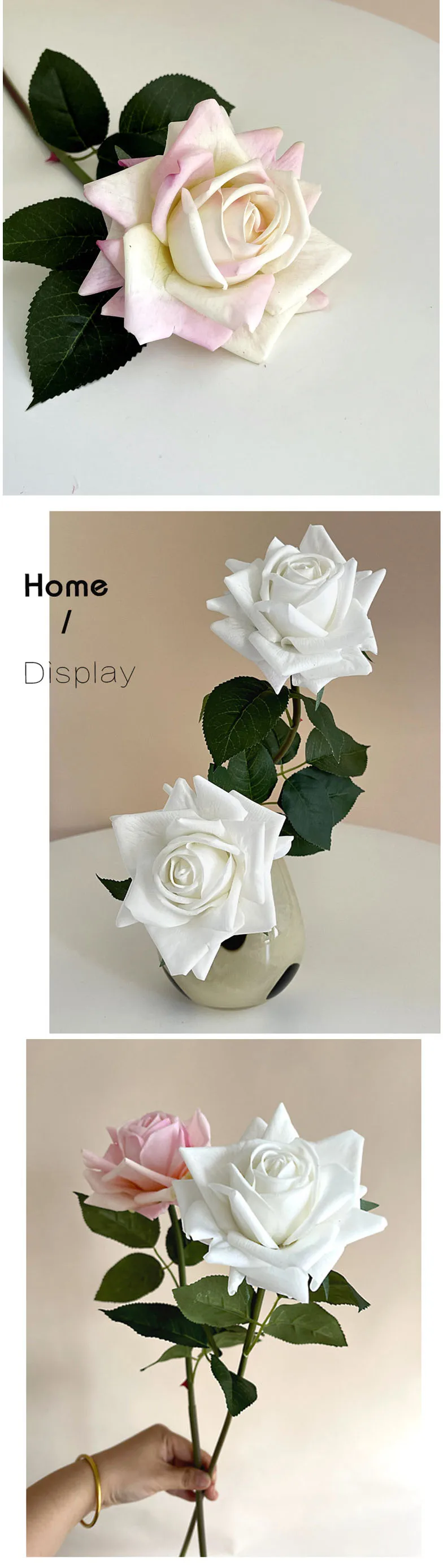 4 Stück Feuchtigkeitsspendende Künstliche Rosenblumen, Echt Aussehende Rosen, Hochzeitsdekoration, Blumenstrauß, Partydekoration, Heimdekoration, Foto-Requisiten – Detail 11