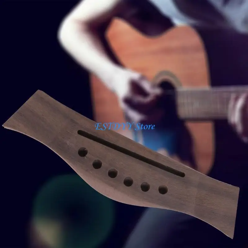 G6DE Acoustic Guitar Wooden Rosewood Bridge Pins Saddle Nut Sets DIY Accesories Parts