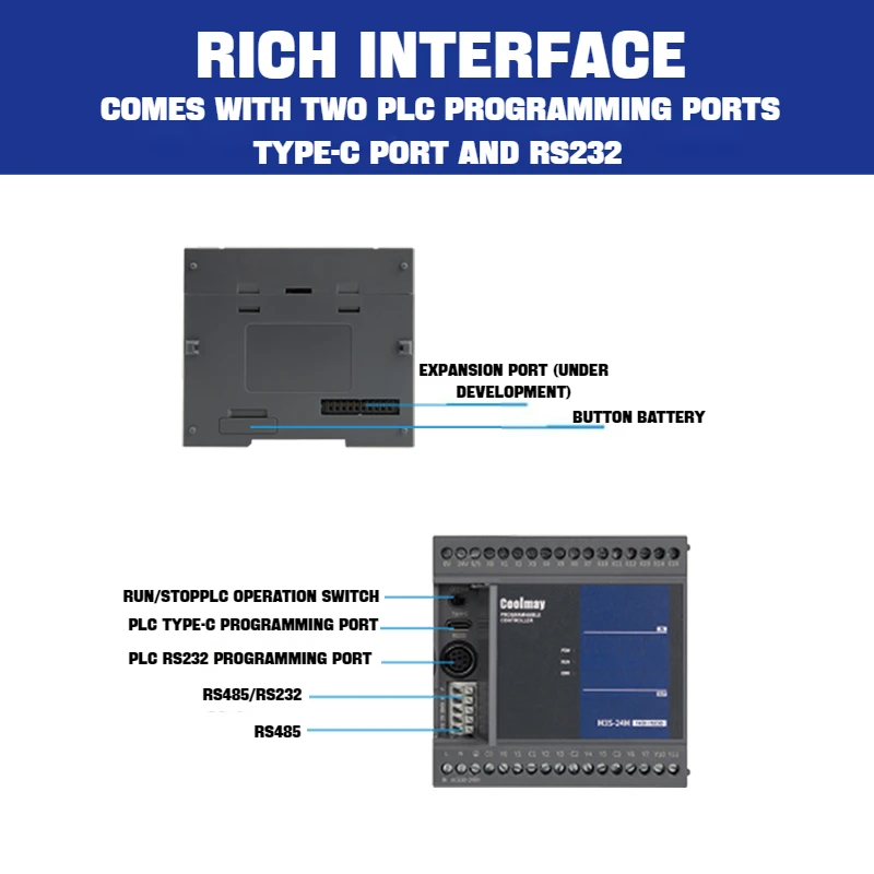 Coolmay PLC M3S Series Programmable Logic Controller Economical Type Compatible With Mitsubishi Programming Software Works2