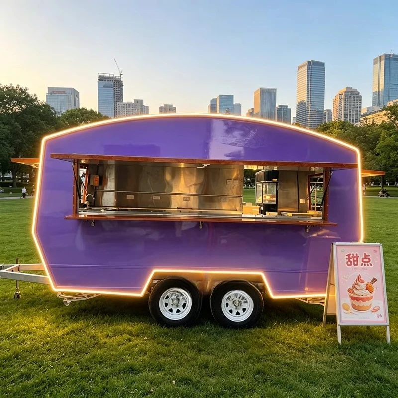 Customized Mobile Catering Food Vending Cart Trailer Ice Cream Trailer Food Truck Hot Dog Vending Cart