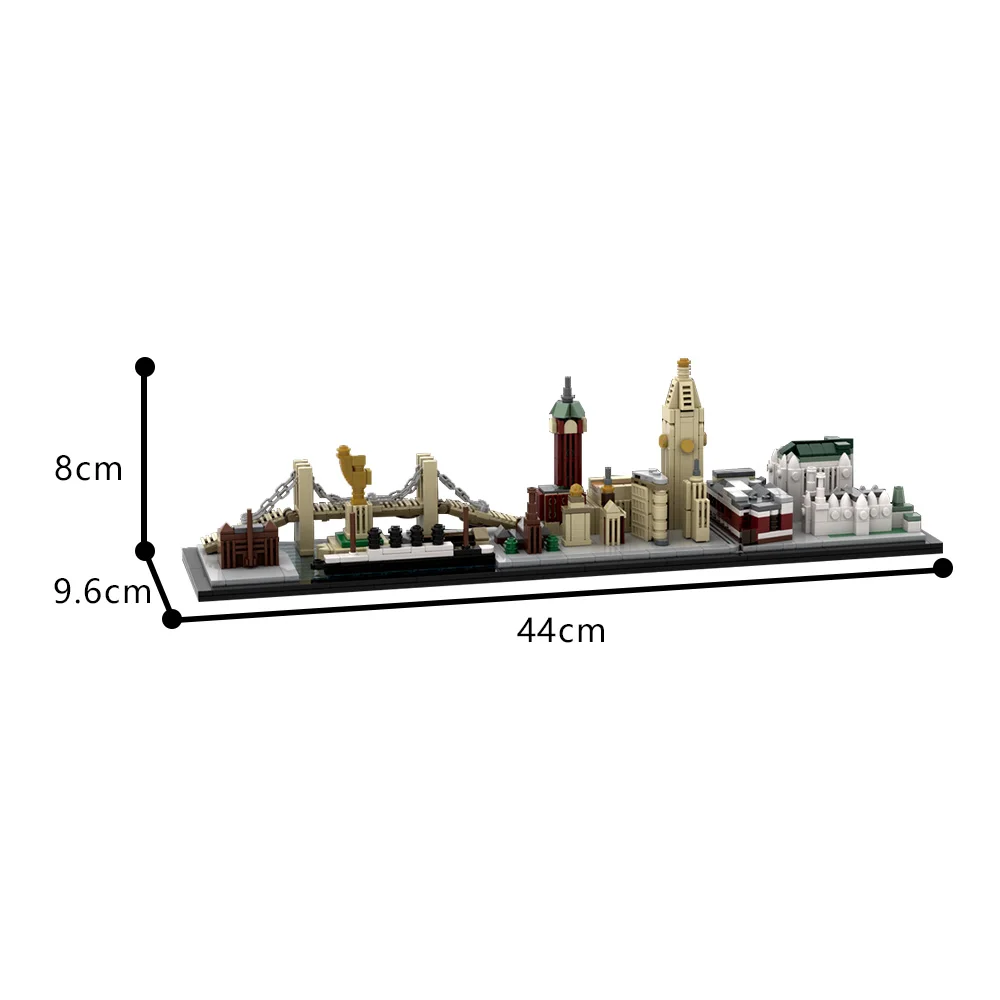 MOC New York Skyline Model Building Blocks MetLife Building Singer Building One Times Square City Architecture Bricks Toy Gift