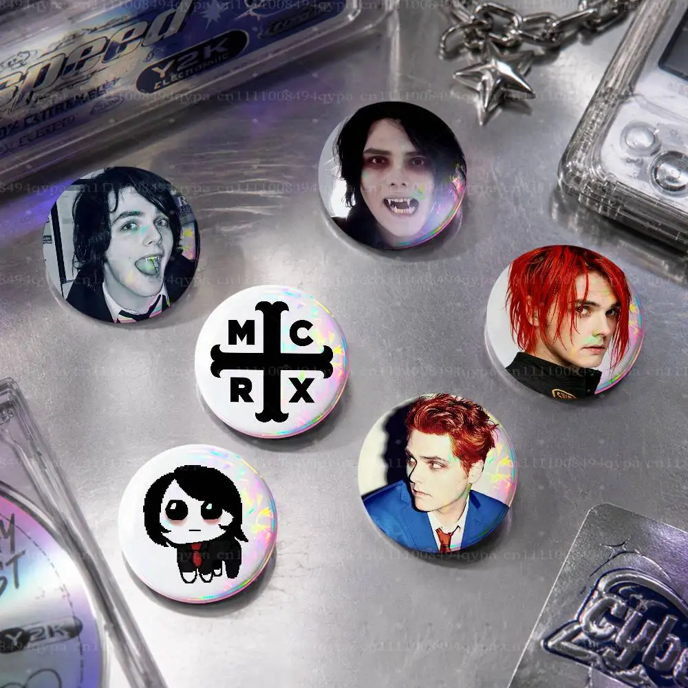 Gerard MCR M-My Chemical Romance Pin Round Circle Shape Metal Button Pin Badge Pinback Decoration Gifts Clothes Decor