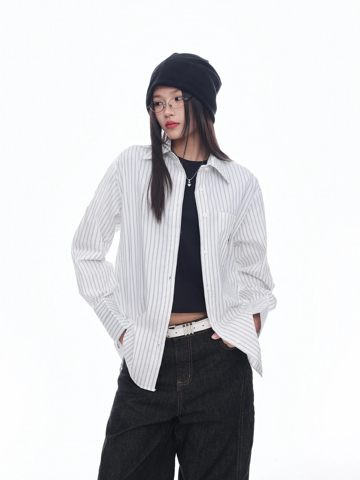 

Новинка! Женский кардиган в американском ретро-стиле с вертикальными полосками, свободного кроя, с длинными рукавами, повседневный, весенний, в стиле BF.