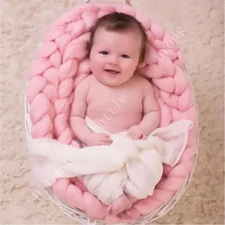 Newborn Photography Props Baby Photo Blanket Long Basket Acrylic Filler Braid Basket Stuffer atrezzo fotos bebe