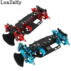 Metal Alloy & Carbon Fiber Frame Chassis with Shock Absorbers Belt Drive For Tamiya TT01 TT-01 1/10 RC Car Upgraded Parts
