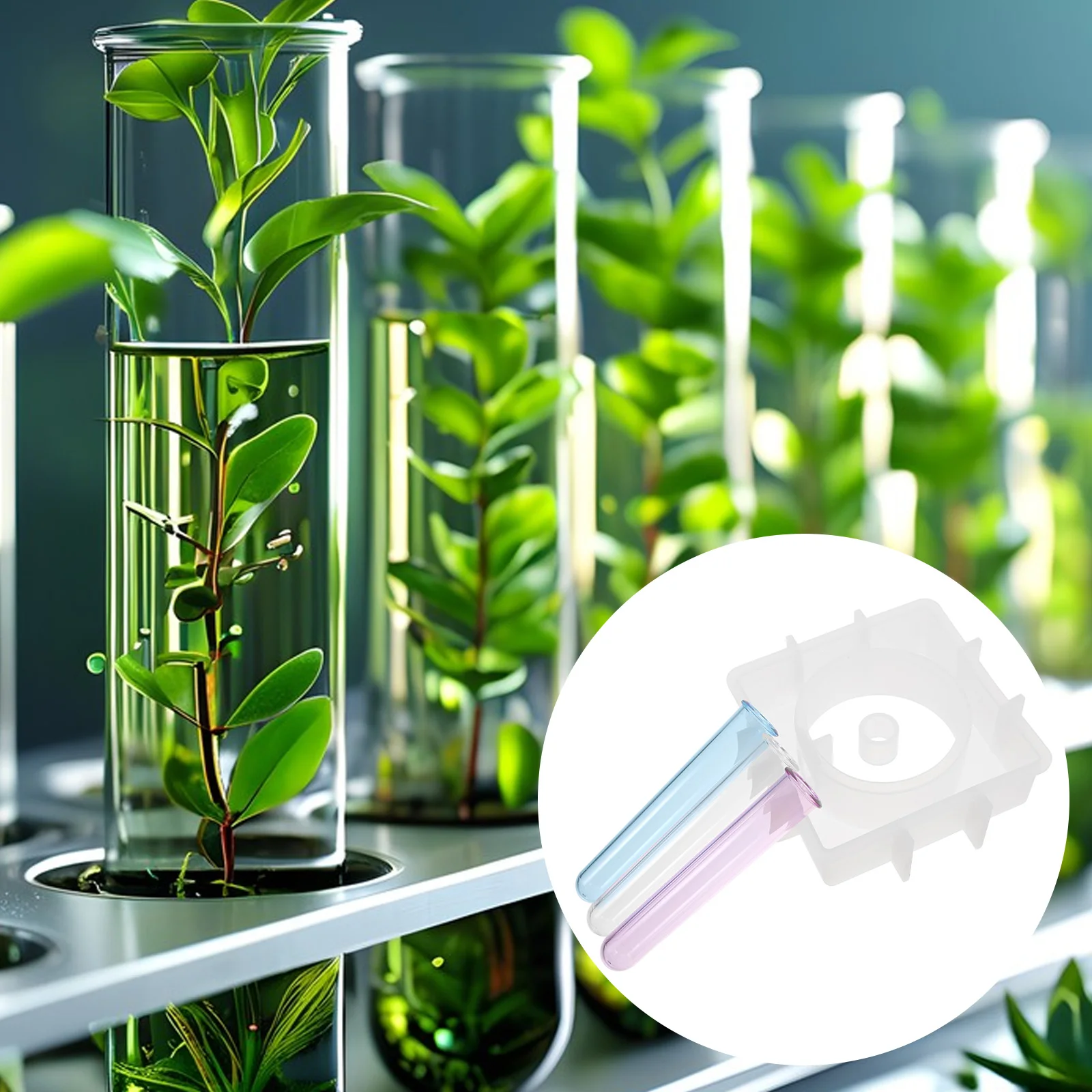 1Set Silicone Acrylic Plant Test Tube Mold Decorative Flower Vase Hydroponic Tube Holder DIY Making Mold Set Test