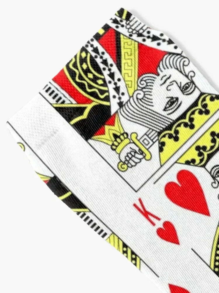 King of Hearts Classic Card Deck Casino Poker K Hearts Socks winter gifts halloween cotton Designer Man Socks Women's