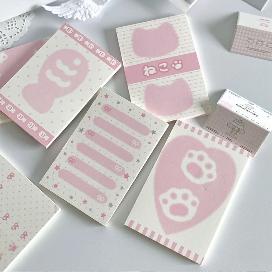 Блокнот-формата-А7-премиум-класса-в-стиле-каваи-розовый-для-заметок-корейский-оригинальный-без-клейкой-основы-для-декора-ежедневника-в-подарок