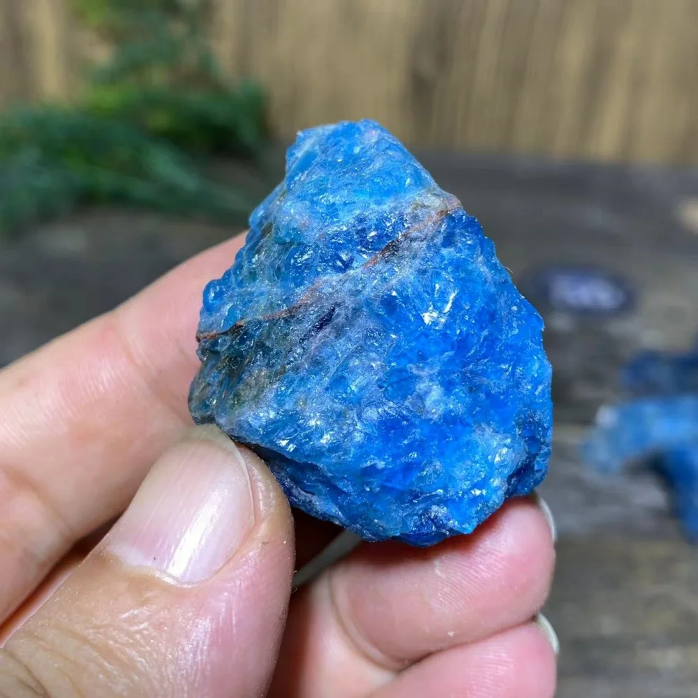 Natural Blue Apatite Raw Stone Reiki Crystal Minerals Specimen Spiritual Ornaments Home Decoration