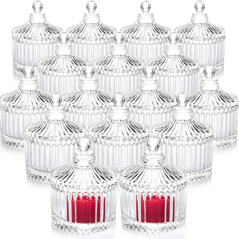 Votivkerzenhalter mit Deckel, Teelichtkerzenhalter in großen Mengen, Glas klein für Tischdekoration, Hochzeit, Heimdekoration