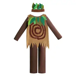 Children Tree Costumes Headdress Vest Jumpsuit Apparel Accessories Pretend Play Costumes for Make up Party Festival Halloween