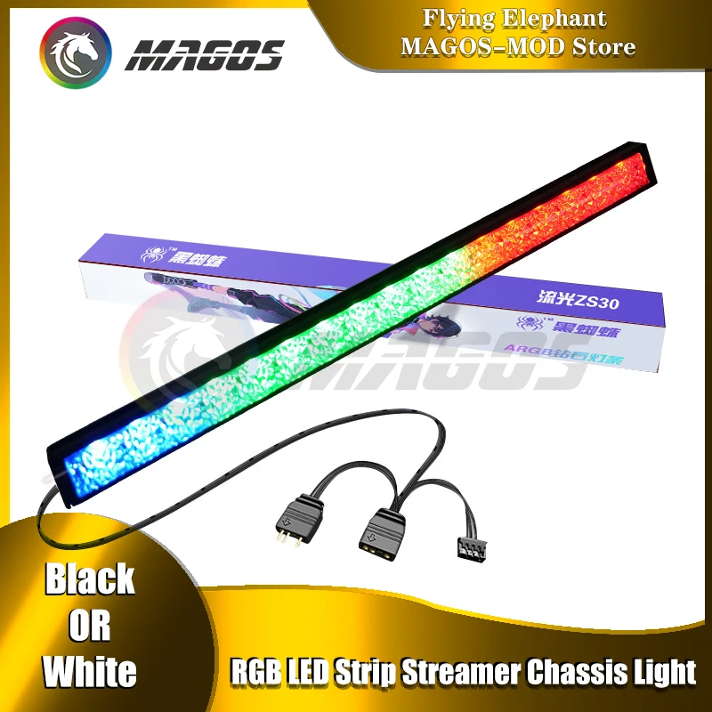 Fita de LED ARGB com Iluminação Diamante 5V M/B 3PIN AURA para Decoração DIY de Gabinete de Jogos 17mm*17mm*290mm