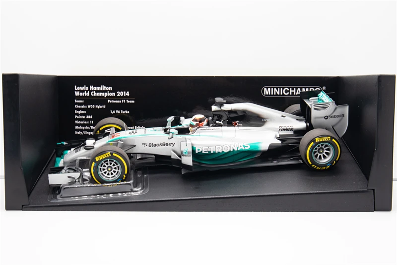 MINICHAMPS 1:18 PETRONAS F1 TEAM W05 #44 LEWIS HAMILTON WORLD CHAMPION 2014 Diecast Racing Model Car