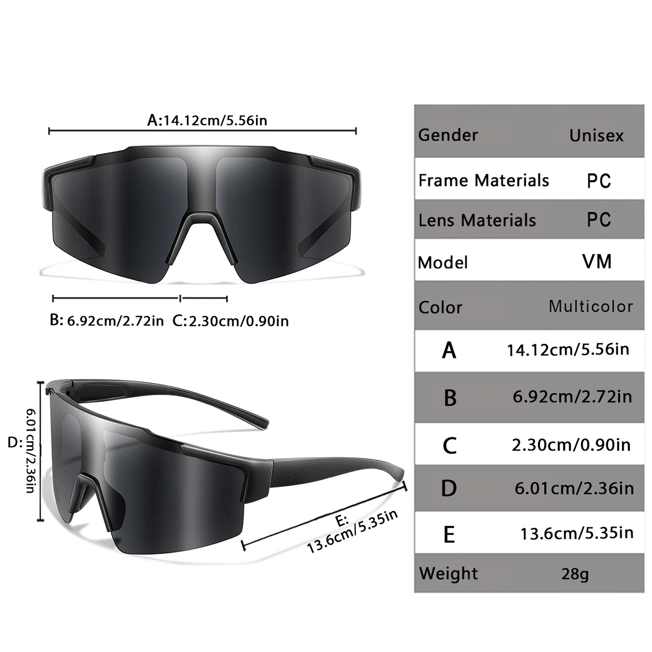 LOISRUBY Brand Motorcycle Sunglasses Sports Bike Glasses Men Women Cycling Mtb Bicycle Eyewear Large Windproof Eyewear UV400