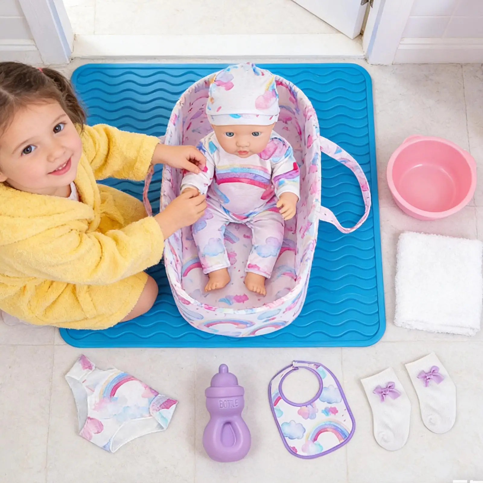 Roupas de boneca 18 Polegada roupa playset realista moda brinquedo boneca roupas conjunto para crianças menina sala estar casa interior desktop exibição