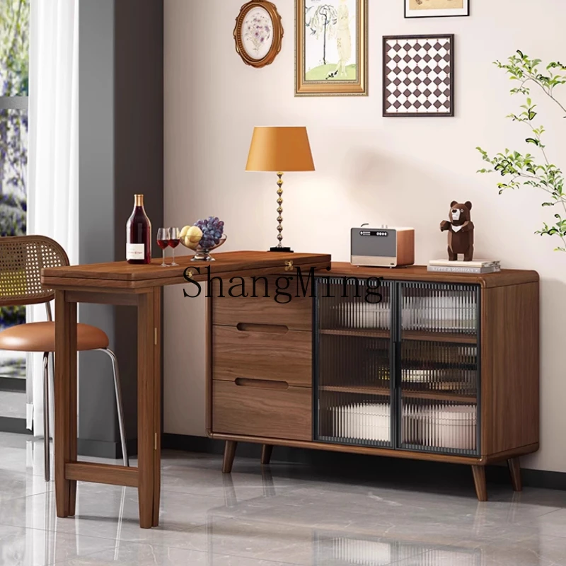 

DHY folding table, side cabinet against the wall, small apartment locker, simple rotating retractable table