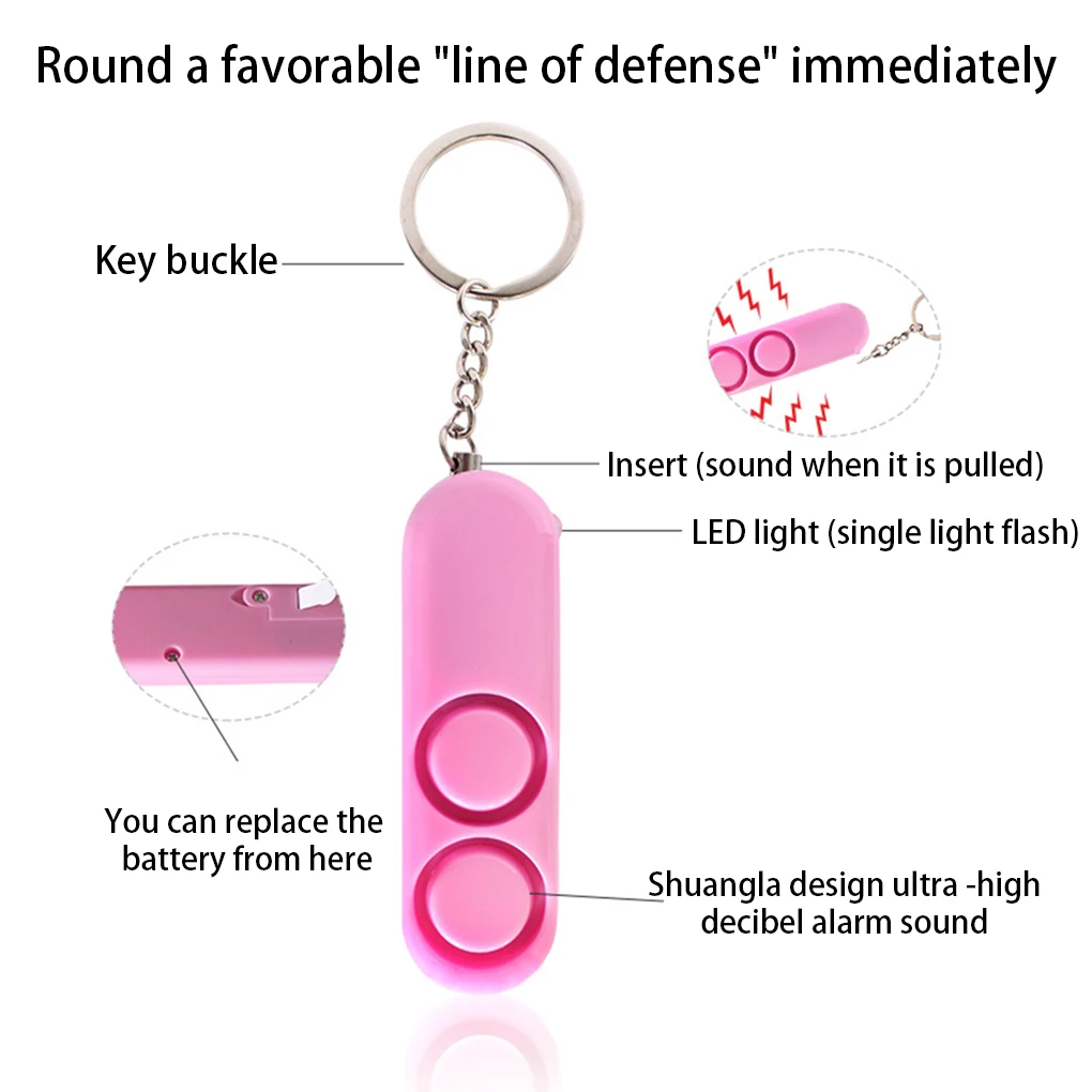 Громкие оповещения, брелок для сигнализации, ночная ходьба, бег, бег, безопасность, персональный тревожный инструмент, питание от батареи, безопасность, красный
