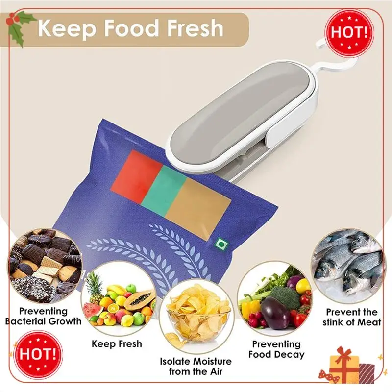 ABLE-미니 백 실러 휴대용 밀봉 가방 기계, 휴대용 열 식품 진공 실러 기계 보관 감자 칩 쿠키 가방 Dur