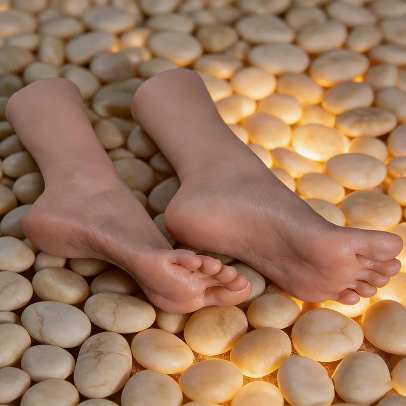 

1 Silicone Female Foot Model Fake Nail Practice Mannequin Feet For Shoes Sock Display Foot Fetish 1:1 Realistic Soft Feel ZH3908