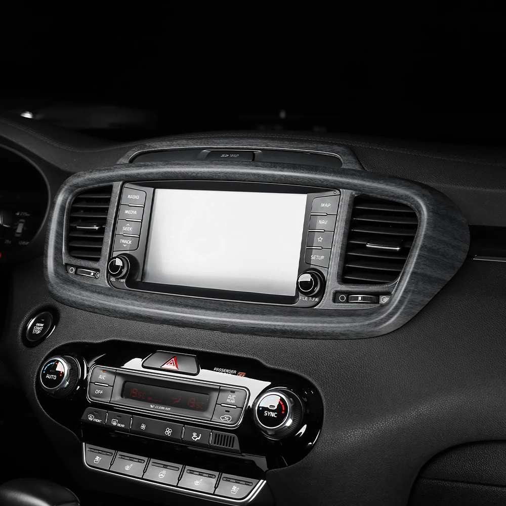 Für Kia Sorento 2014-2020 Carbon-Faser Mittelkonsole Lüftungsabdeckung Instrumententafel-Verkleidung Auto-Innendekor Zubehör LHD – Detail 11
