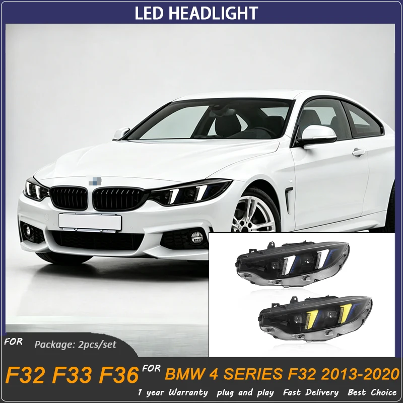 

LED Headlights for BMW 4 Series F32 F82 440i F33 M3 M4 2013-2020 Modified Headlamps Turn Signals Plug and Play Auto Accessories