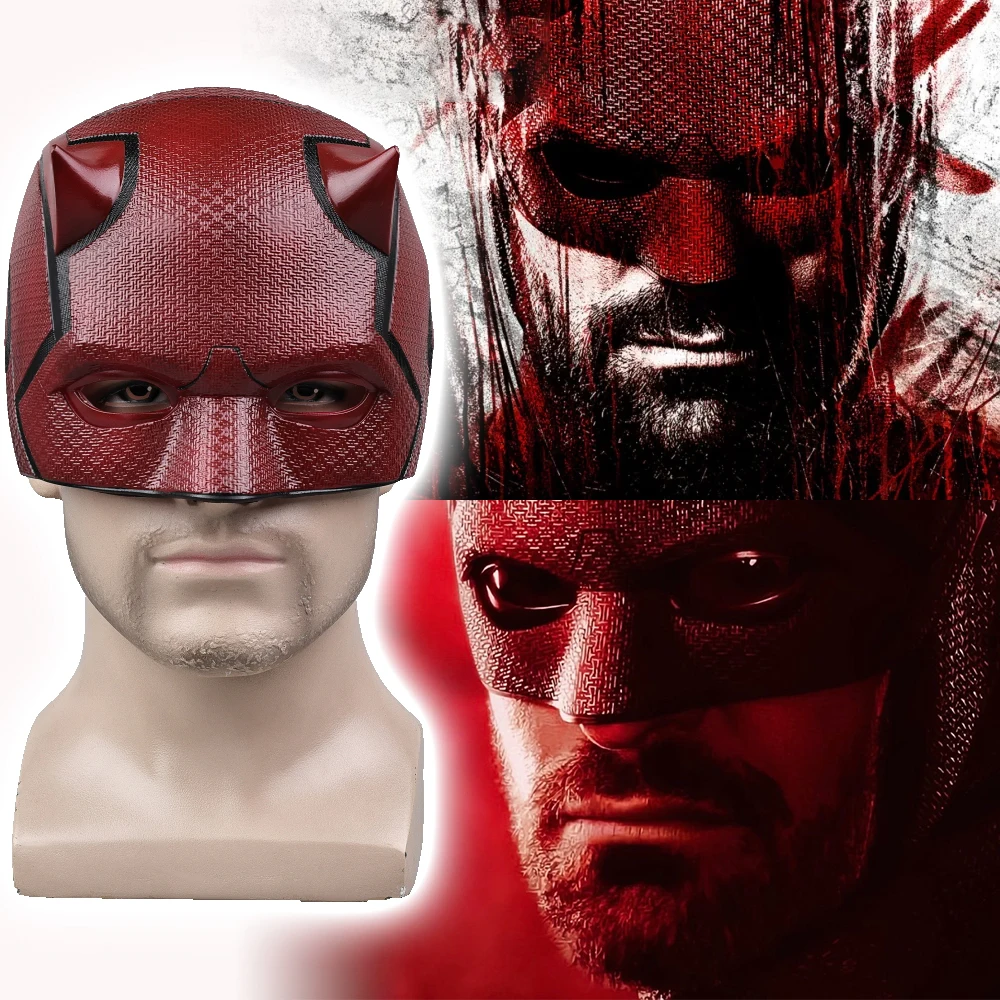 2025 Movie Daredevil：Born Again Matt Murdock Mask Cosplay Masks Latex Halloween Party Masquerade Carnival Costume for Man
