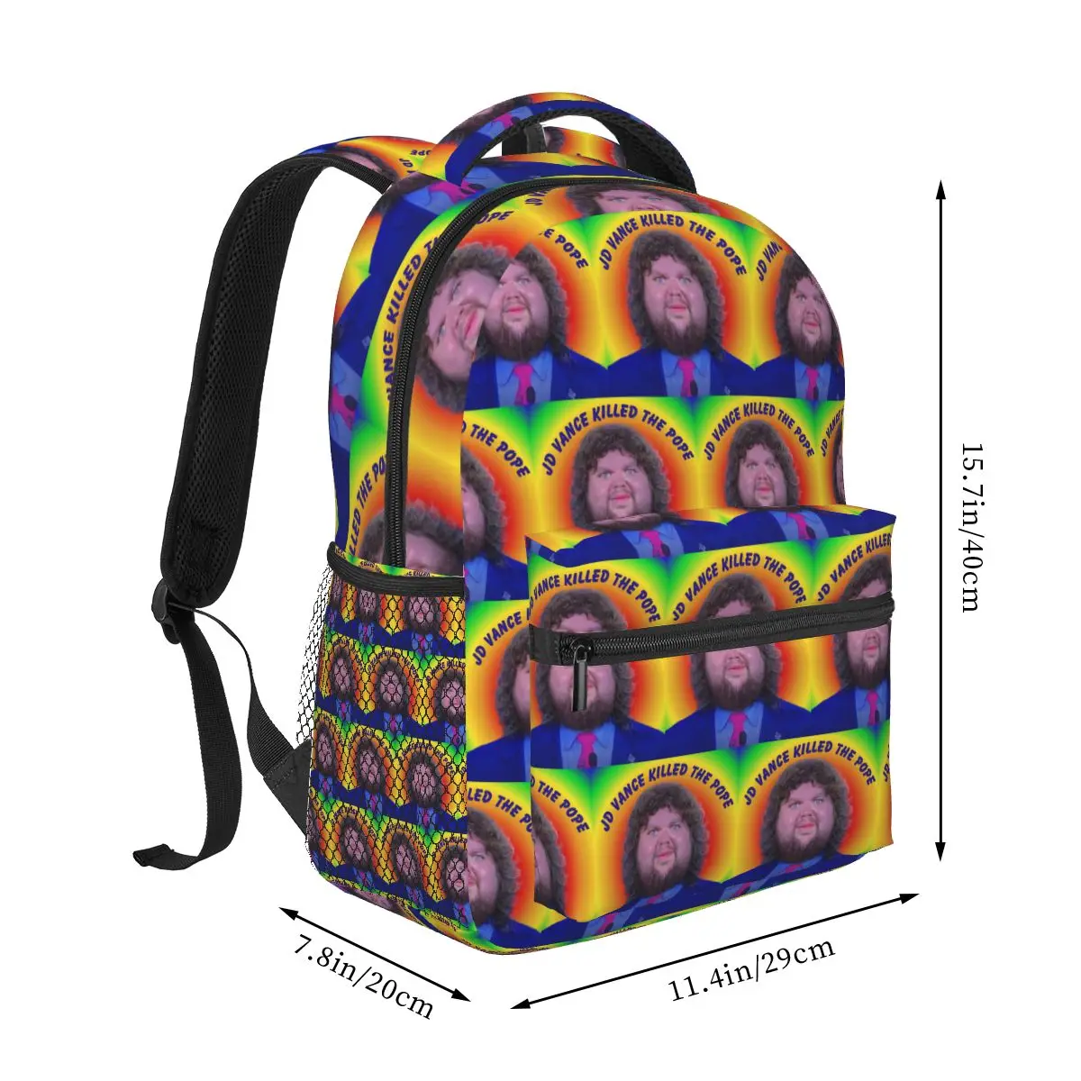 JD Vance Killed The Pope Meme Backpack Student Boys Girls BookBag Children School Bag Computer Shoulder Bags for Men Women