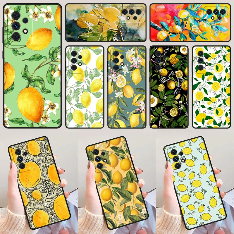 Lemon Pattern Cute Fruit For Samsung Galaxy A52 A72 A73 A20e A21S A50 A70 A11 A12 A42 A31 A40 A51 A71 A32 A80 A91 Phone Case