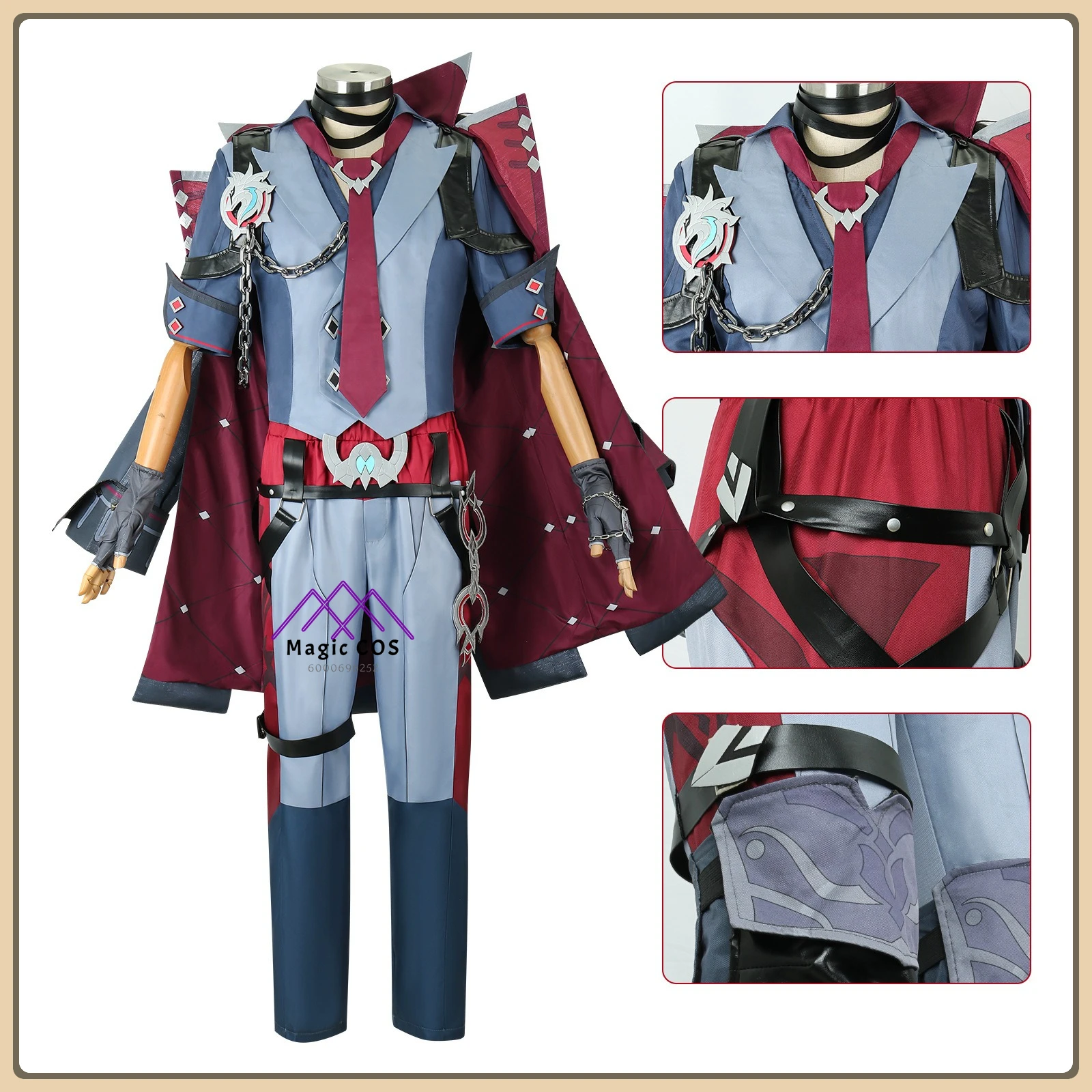 

Genshin Impact Wriothesley Cosplay Costume Fontaine Judge Outfit High Quality Full Set Anime Outfit for Men Comic Con Party