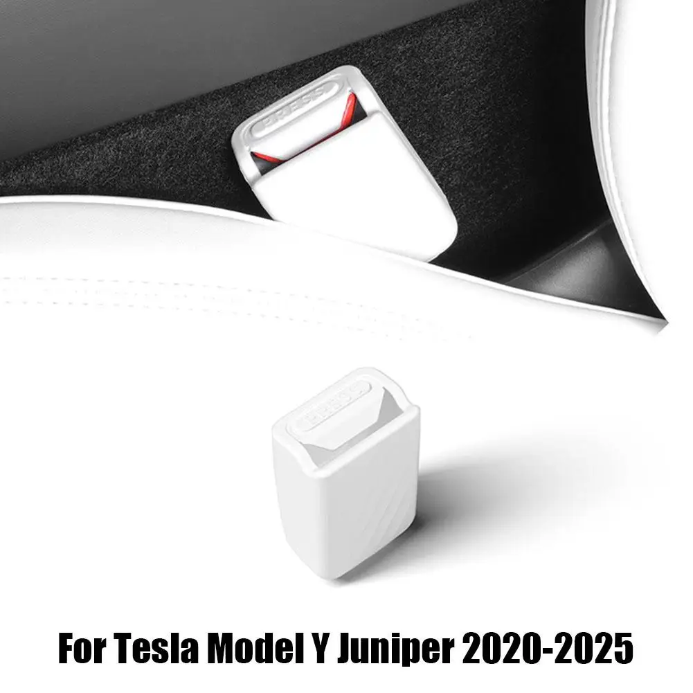 For Tesla Y Juniper 2020-2025 Front Seat Belt Silicone Protector Full Cover for Model 3 Seat Seatbelt Buckle Base Covers V1B4