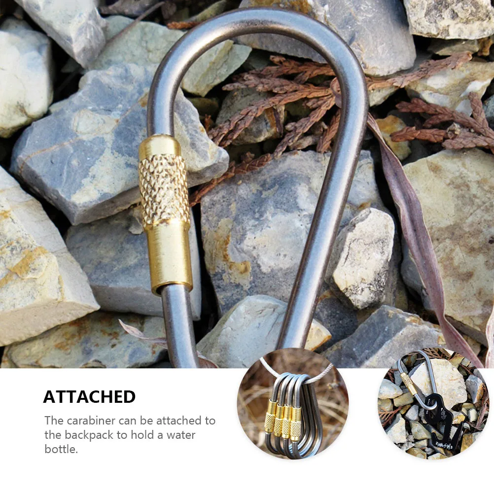 2 قطعة سبائك التيتانيوم حلقة تسلق كليب عالية القوة في الهواء الطلق المشي لمسافات طويلة مشبك متعدد الوظائف المفاتيح تسلق الجبال كليب التخييم #6