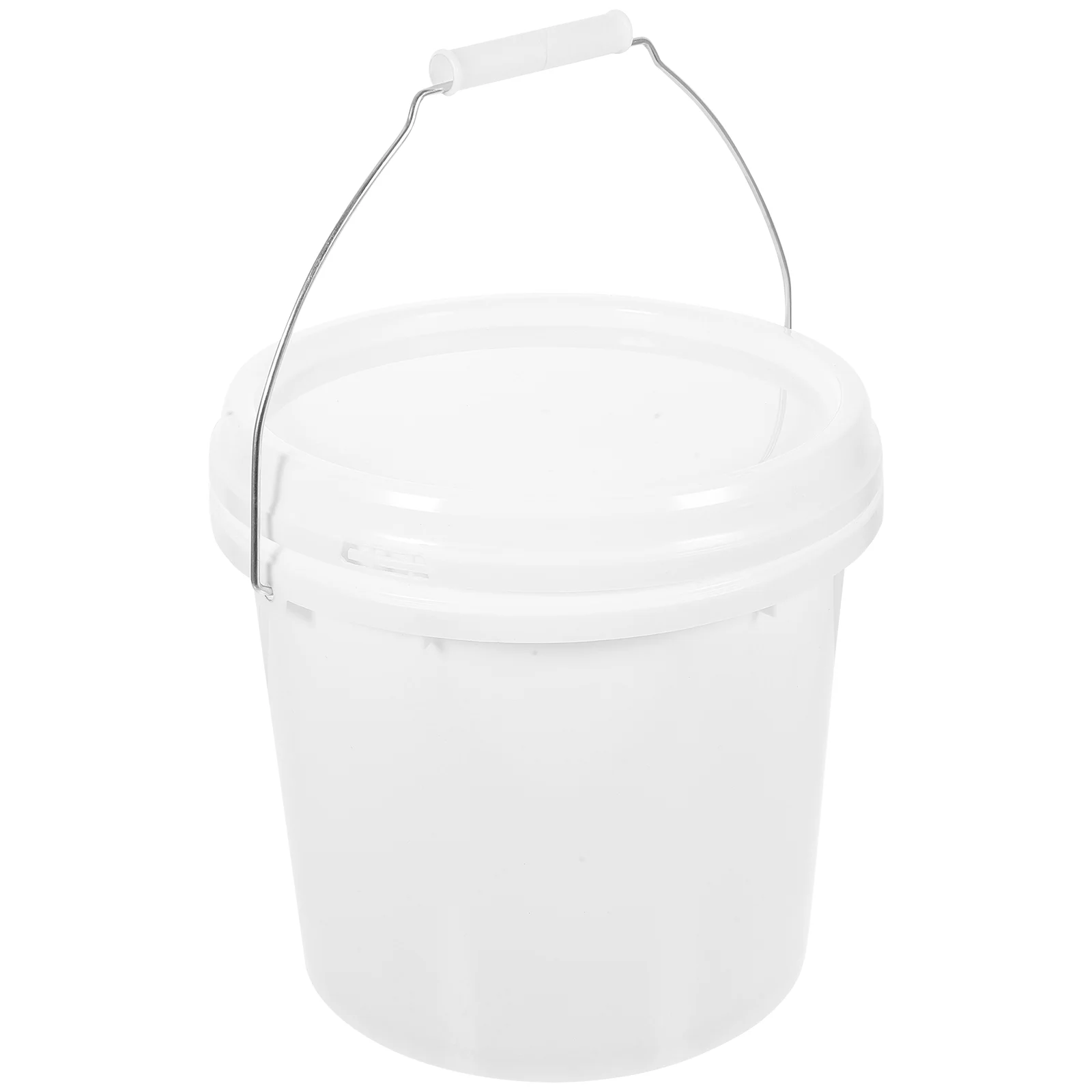 Plastic Barrel Bucket with Lid Hand-held Paint Buckets Screw Cap Pigment Container Empty Cans Lids White Outdoor Practical