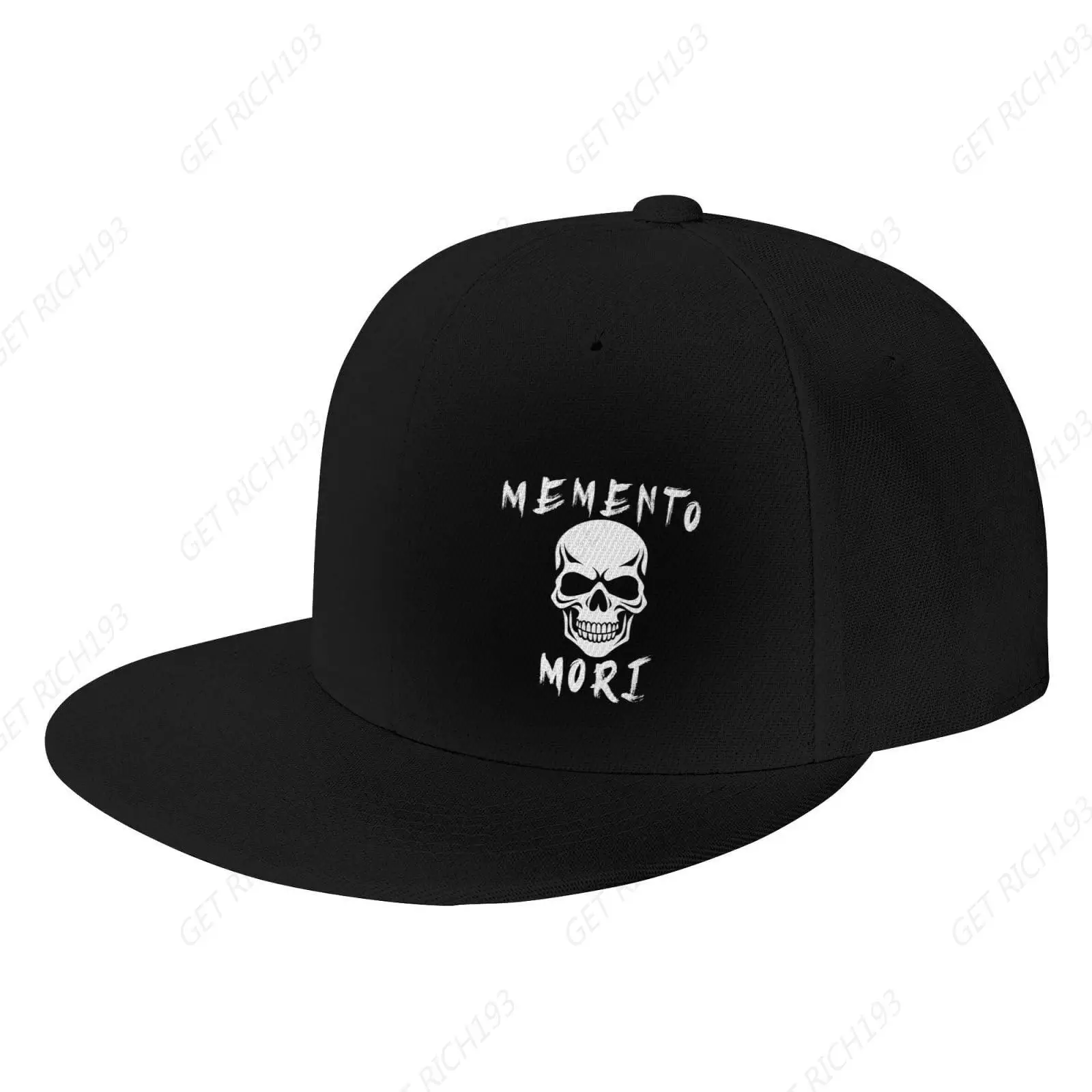 

Memento Mori Skull Flat Cap Classic Adjustable Baseball Caps for Men Women Black