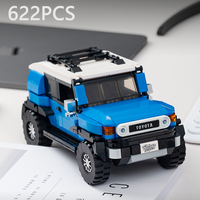 622PCS Toyota FJ40 Off Road Vehicle Building Blocks Retro Car Model Bricks Set With Display Box Desktop Ornaments Kids Toys Gift