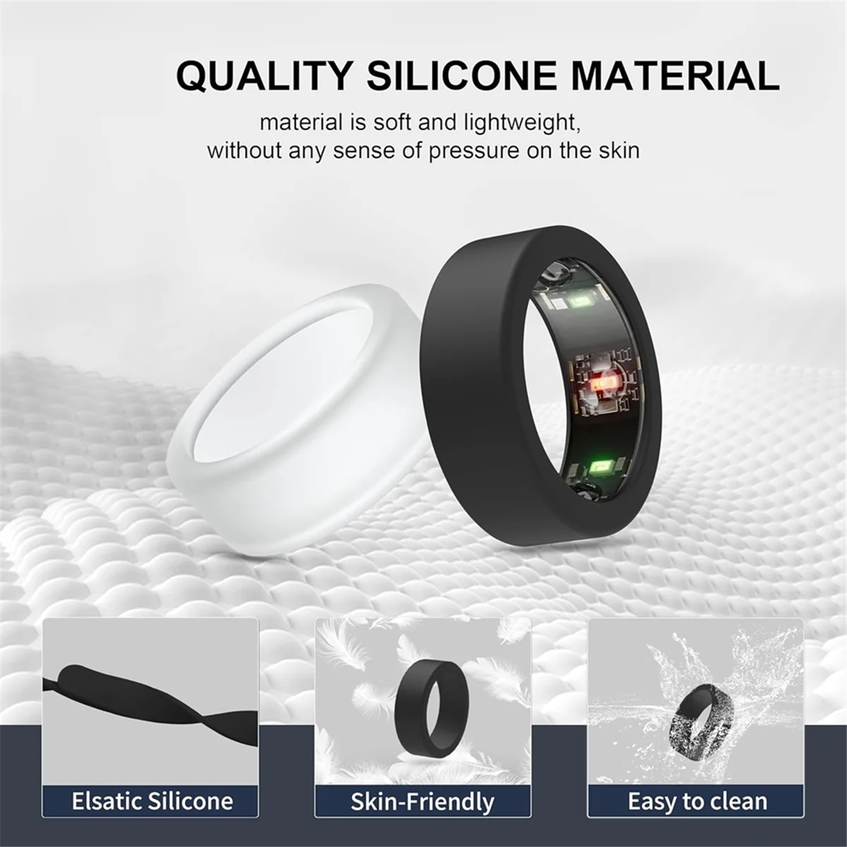 N36R_TM Silicone Ring Protector for Oura Ring, 3 Pack Elastic Ring Cover