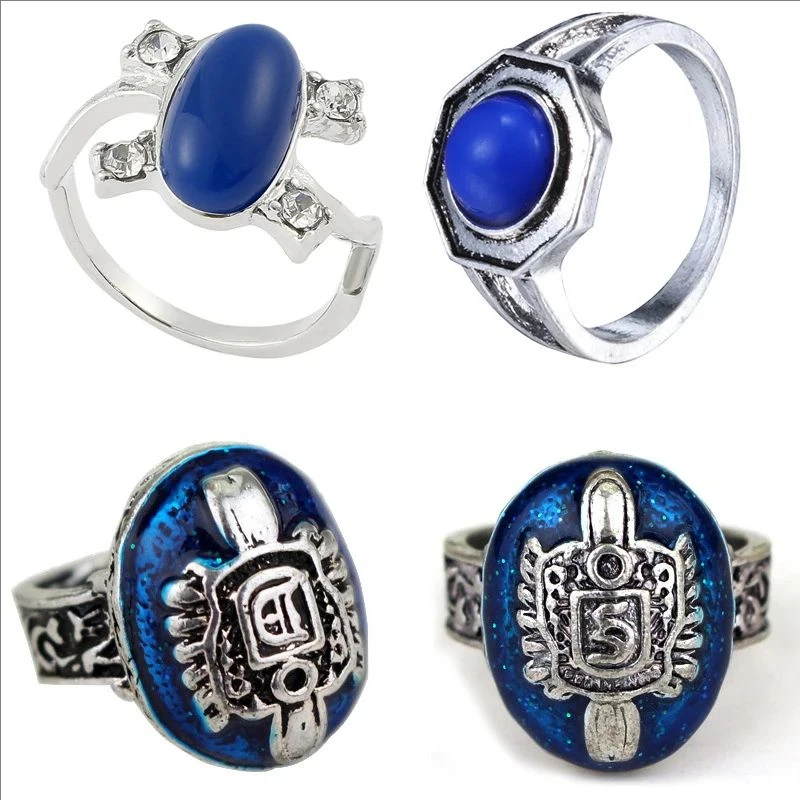 1 Pc The Vampire Diaries Rings Elena Gilbert Daylight Rings Vintage Crystal Ring With Blue Lapis FashionJewelry Movies Cosplay