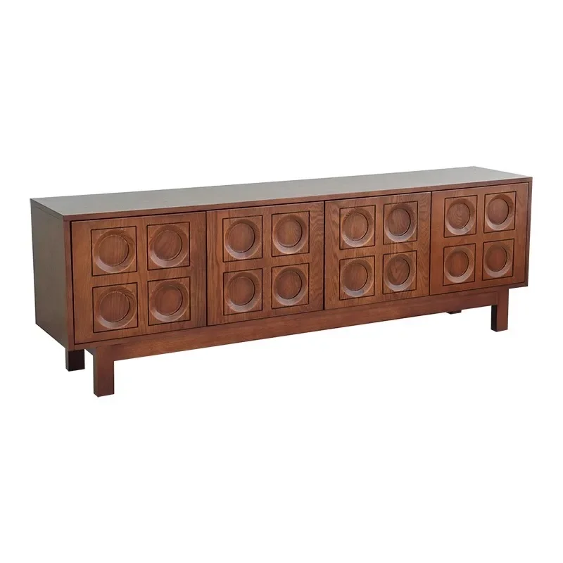 

Solid wood medieval, TV cabinet, household retro storage cabinet, small apartment French style