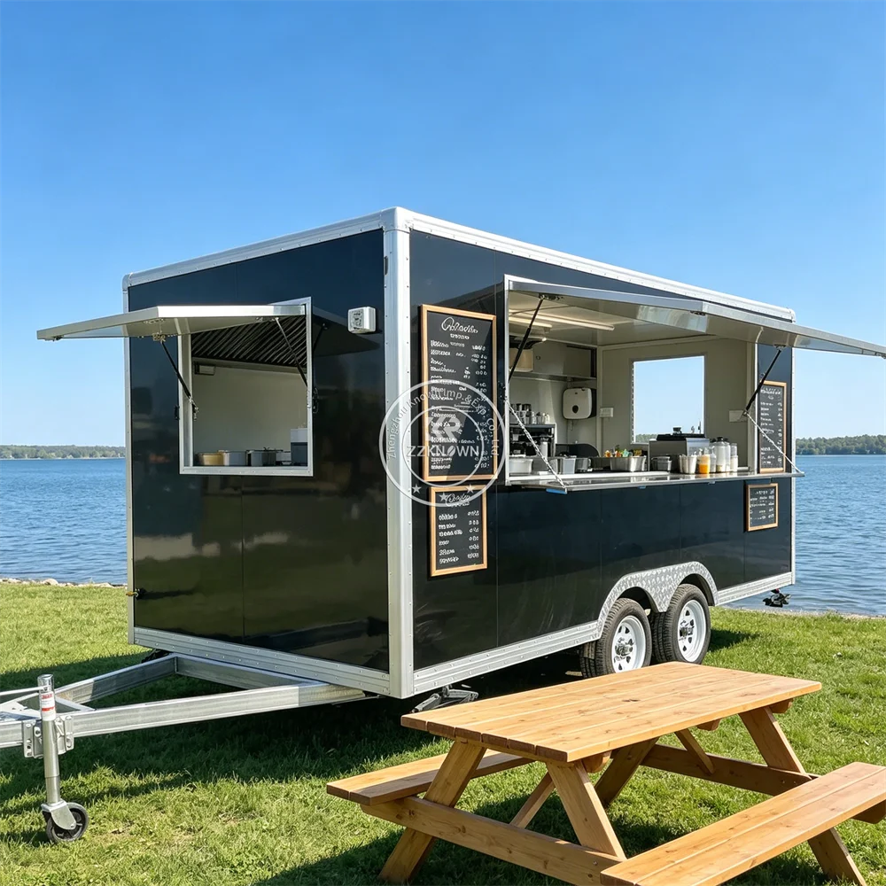 

Commercial Mobile Food Trailer Street Catering Truck Outdoor Concession BBQ Fast Food Truck Fully Equipped