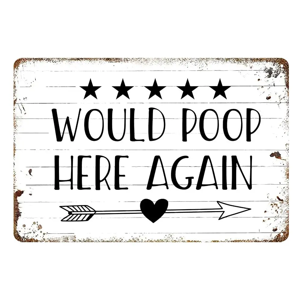 Would Poop Here Again Bathroom Sign Funny Bathroom Signs Wall Decor Funny Toilet Art Posters Farmhouse Bathroom Decor Bathroom D