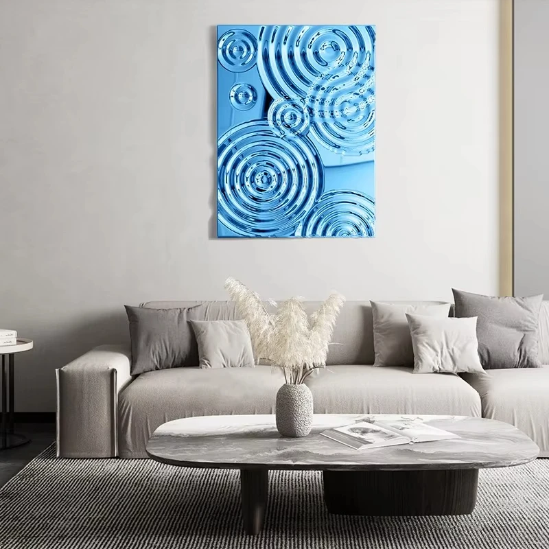 Rectangle Ripples stainless steel wall sculpture, living room bedroom villa wall decoration, simple indoor wall hanging ZY415RG