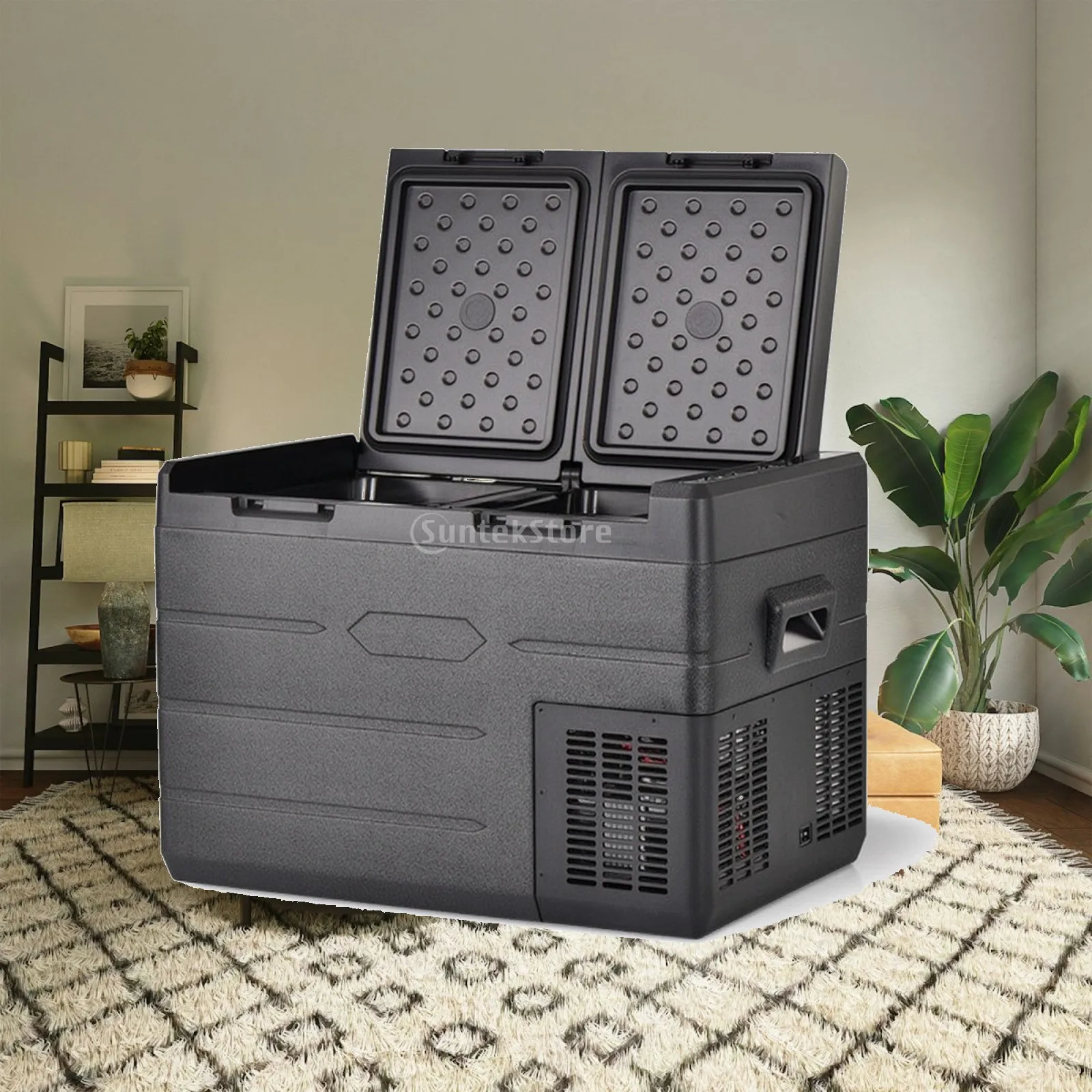 Dual Zone Car Refrigerator 12V Car Refrigerator Freezer Appliance DC for Campers, Camping, Rv Travel