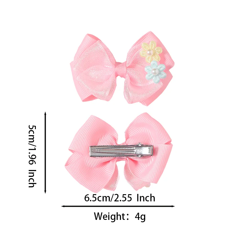 2 buah/Set jepit rambut pita bunga berkilau mode baru jepit rambut anak perempuan cantik jepit rambut pegangan rambut Aksesori rambut grosir