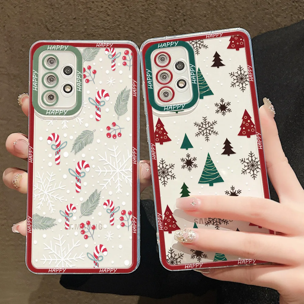 Merry Christmas Phone Case For Samsung S24 S23 S22 S21 Ultra S24 S23 Plus S23 S21 S20 FE A35 A33 Shock-resistant Protective Case