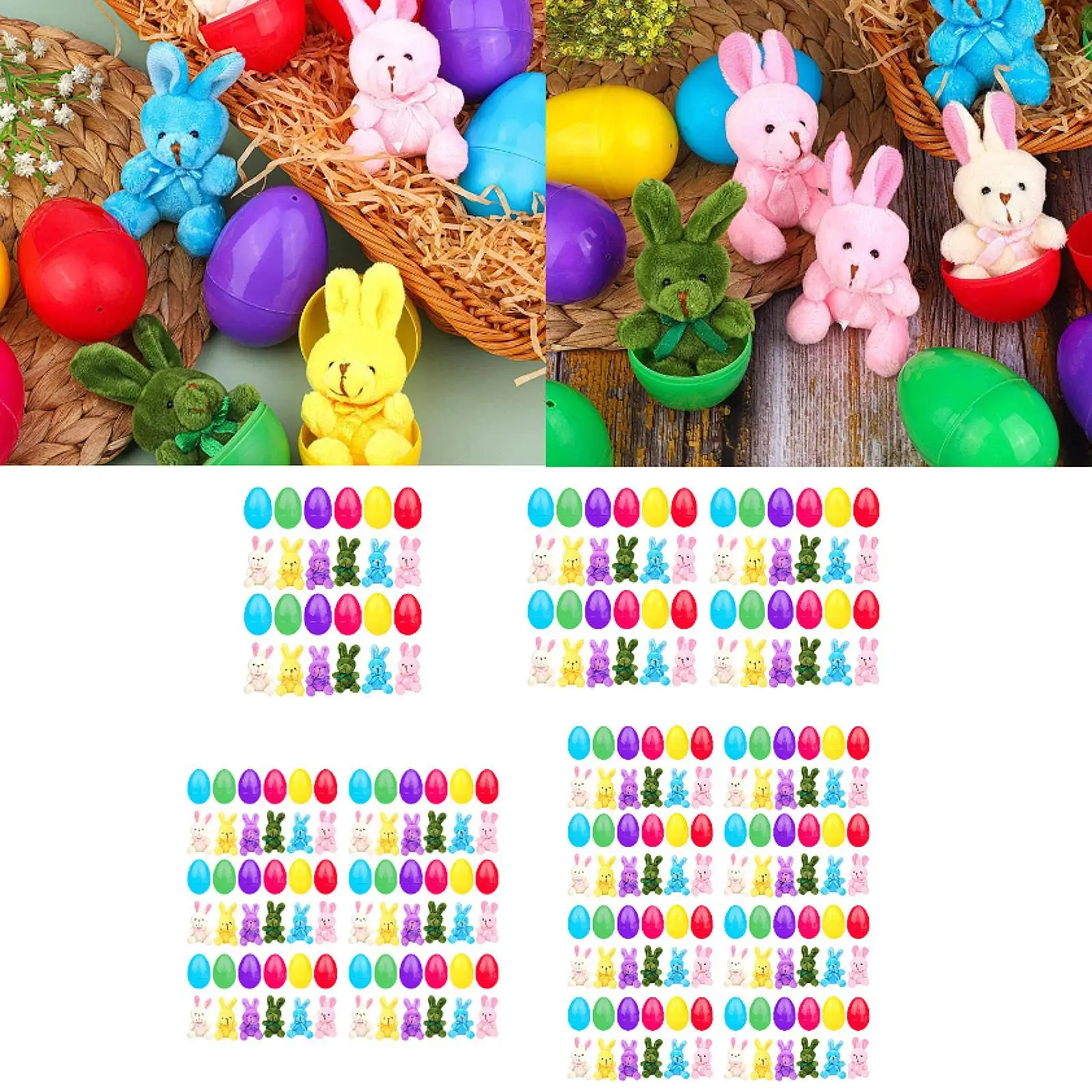 ไข่อีสเตอร์ที่เต็มไปด้วยฟิลเลอร์ Plushie Stuffers ของชําร่วยงานปาร์ตี้ตกแต่งสําหรับเทศกาล