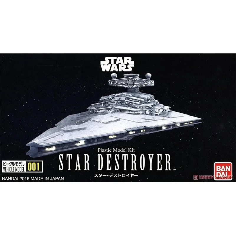 Bandai Star Wars Blocks Anime Figure 001 Star Destroyer Genuine Assembled Vehicle Model Action Toy Figure Toys for Children
