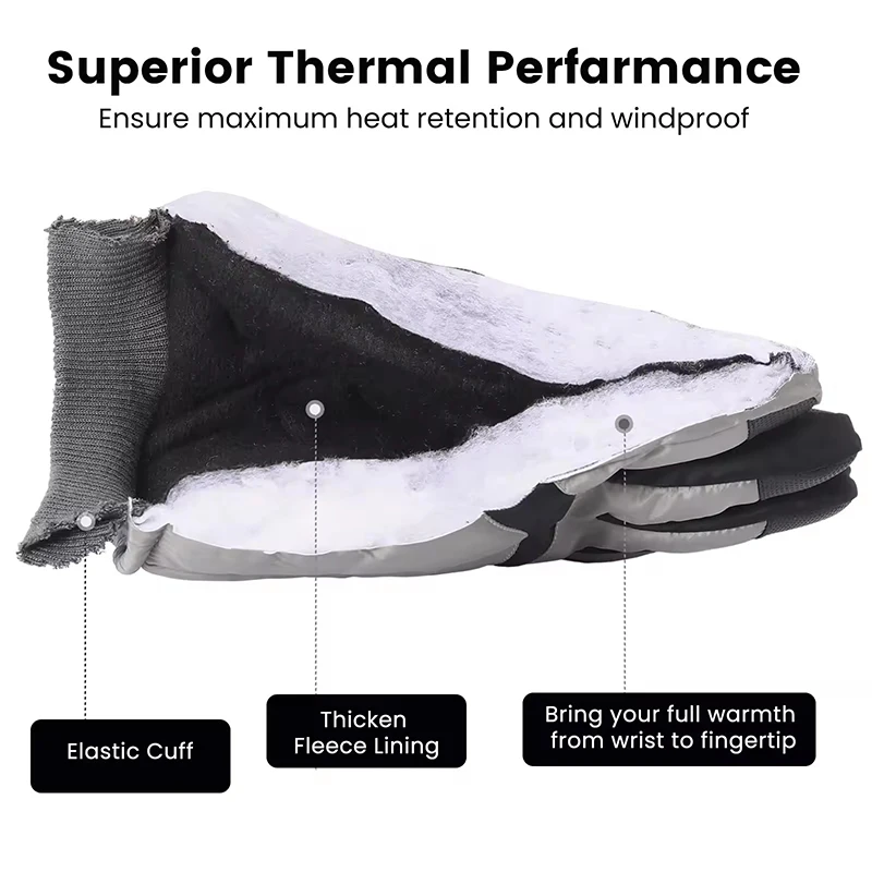 Зимние мотоциклетные перчатки для катания на лыжах унисекс, водонепроницаемые плюшевые толстые перчатки с сенсорным экраном, альпинистское снаряжение